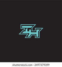 blue esport dynamic gaming monogram logo letter sporty and bold concept IH
