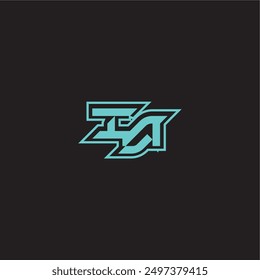 azul esport juego dinámico monograma logo letra deportivo y audaz concepto IA