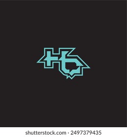 blue esport dynamic gaming monogram logo buchstabe sportlich und mutig konzept HQ