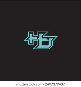 blue esport dynamic gaming monogram logo letter sporty and bold concept HO
