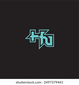 blue esport dynamic gaming monogram logo letter sporty and bold concept HN