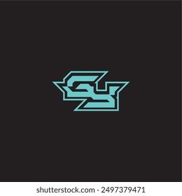 blue esport dynamic gaming monogram logo letter sporty and bold concept GY