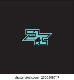 azul esport juego dinámico monograma logo letra deportivo y atrevido concepto JI