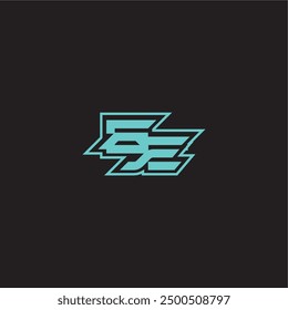 blue esport EE sporty and bold concept dynamic gaming monogram logo letter