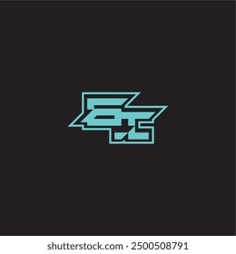 blue esport EI sporty and bold concept dynamic gaming monogram logo letter