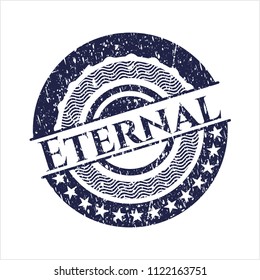 Blue Eternal distress rubber stamp with grunge texture