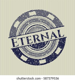 Blue Eternal distressed rubber stamp