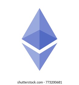 Blue Ethereum Logo Isolated On White, Vector Illustration