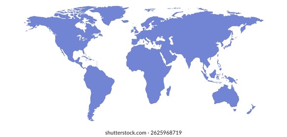 Blue Eurasia e África mapa do mundo centrado mostrando continentes ilustração vetorial. Desenho vetorial plano que representa a perspectiva global, a educação e os temas geográficos