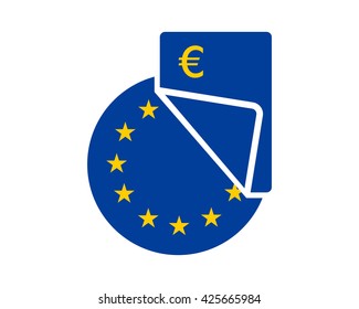 blue euro files document image vector icon