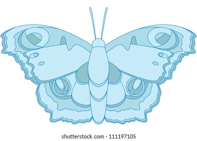 Blue European Peacock