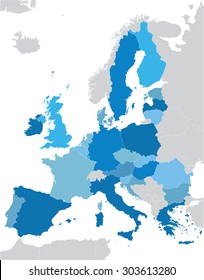 blue European Union map