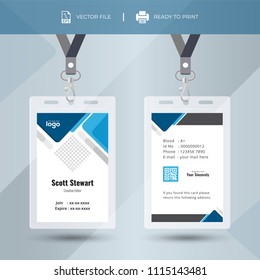 Simple Blue Event Staff Id Card Stock Vector (Royalty Free) 1105843370