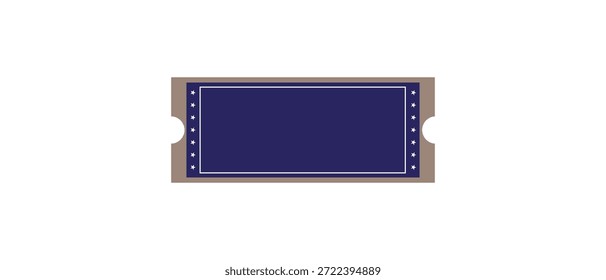 Plantilla de boletos de evento azul con diseño de bordes perforados