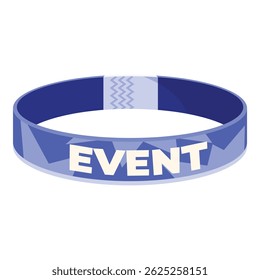 Pulseira azul evento com bordas serrilhadas mostrando entrada para festival ou concerto