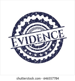 Blue Evidence distressed rubber stamp