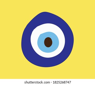 Ilustración de ojos malvados azules, diseño de vectores