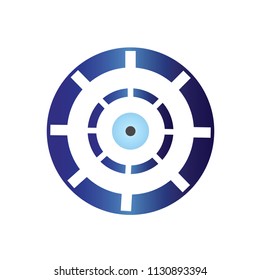 blue evil eye vector isolated on white background