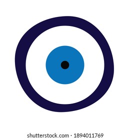 blue evil eye vector isolated on white background