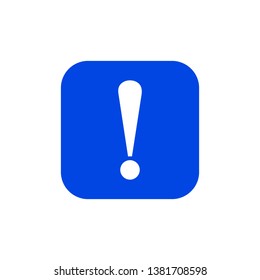 Blue exclamation icon. Vector illustration