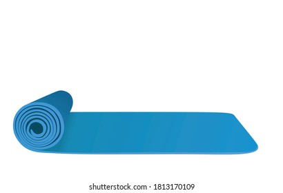 Estera de ejercicios azules. ilustración vectorial