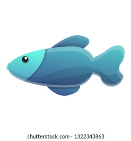 Blue exotic fish icon. Cartoon of blue exotic fish vector icon for web design isolated on white background