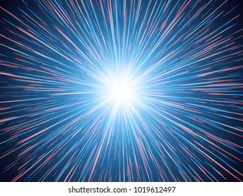 Blue explosion background with rays. Vector absrtact illustration