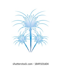 blue explosion fireworks celebration carnival festive party vector illustration