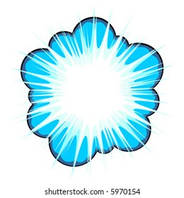 Blue explosive callout area for text over white background