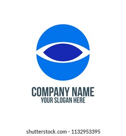 blue eye abstract company logo concept