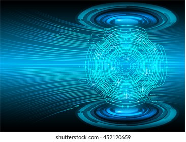 blue eye abstract cyber future technology concept background, vector illustration, circuit, binary code