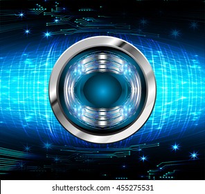 blue eye abstract cyber future technology concept background, vector illustration, circuit, binary code