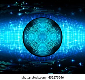 blue eye abstract cyber future technology concept background, vector illustration, circuit, binary code