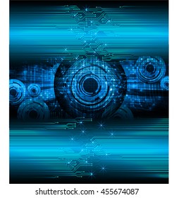 blue eye abstract cyber future technology concept background, vector illustration, circuit, binary code
