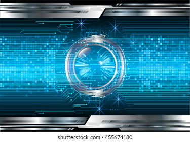blue eye abstract cyber future technology concept background, vector illustration, circuit, binary code