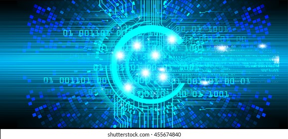 blue eye abstract cyber future technology concept background, vector illustration, circuit, binary code