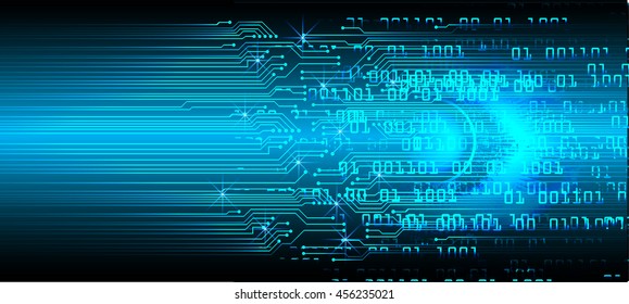 blue eye abstract cyber future technology concept background, illustration, circuit, binary code, vector
