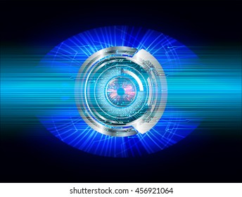 blue eye abstract cyber future technology concept background, illustration, circuit, binary code. vector