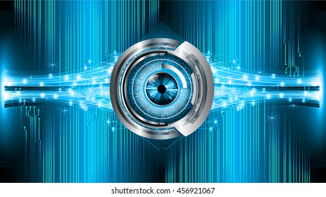 blue eye abstract cyber future technology concept background, illustration, circuit, binary code. vector