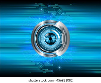blue eye abstract cyber future technology concept background, illustration, circuit, binary code. vector