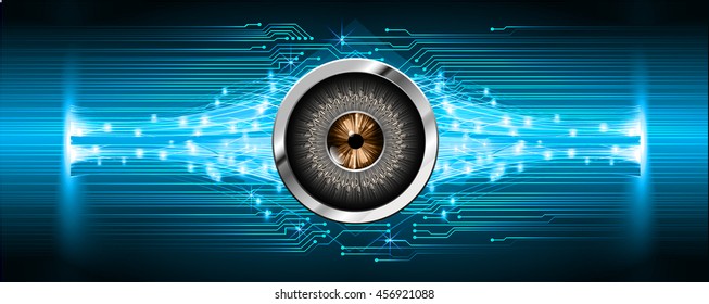 blue eye abstract cyber future technology concept background, illustration, circuit, binary code. vector