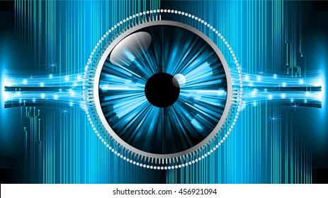 blue eye abstract cyber future technology concept background, illustration, circuit, binary code. vector
