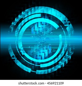 blue eye abstract cyber future technology concept background, illustration, circuit, binary code. vector