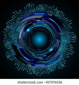 blue eye abstract cyber future technology concept background, illustration, circuit, binary code.