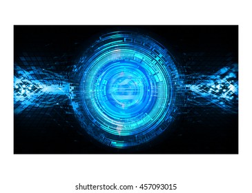 blue eye abstract cyber future technology concept background