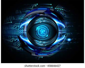 blue eye abstract cyber future technology concept background, illustration, circuit, binary code.