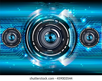 blue eye abstract cyber future technology concept background, illustration, circuit, binary code. vector