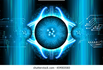 blue eye abstract cyber future technology concept background, illustration, circuit, binary code. vector