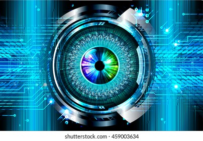 blue eye abstract cyber future technology concept background, illustration, circuit, binary code. vector