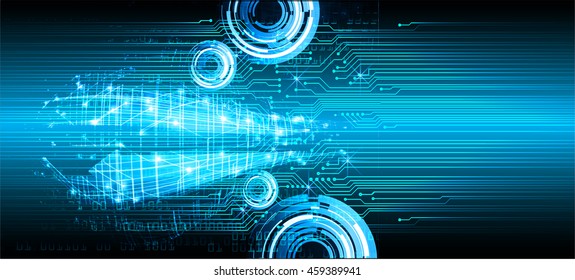 blue eye abstract cyber future technology concept background, illustration, circuit, binary code. vector